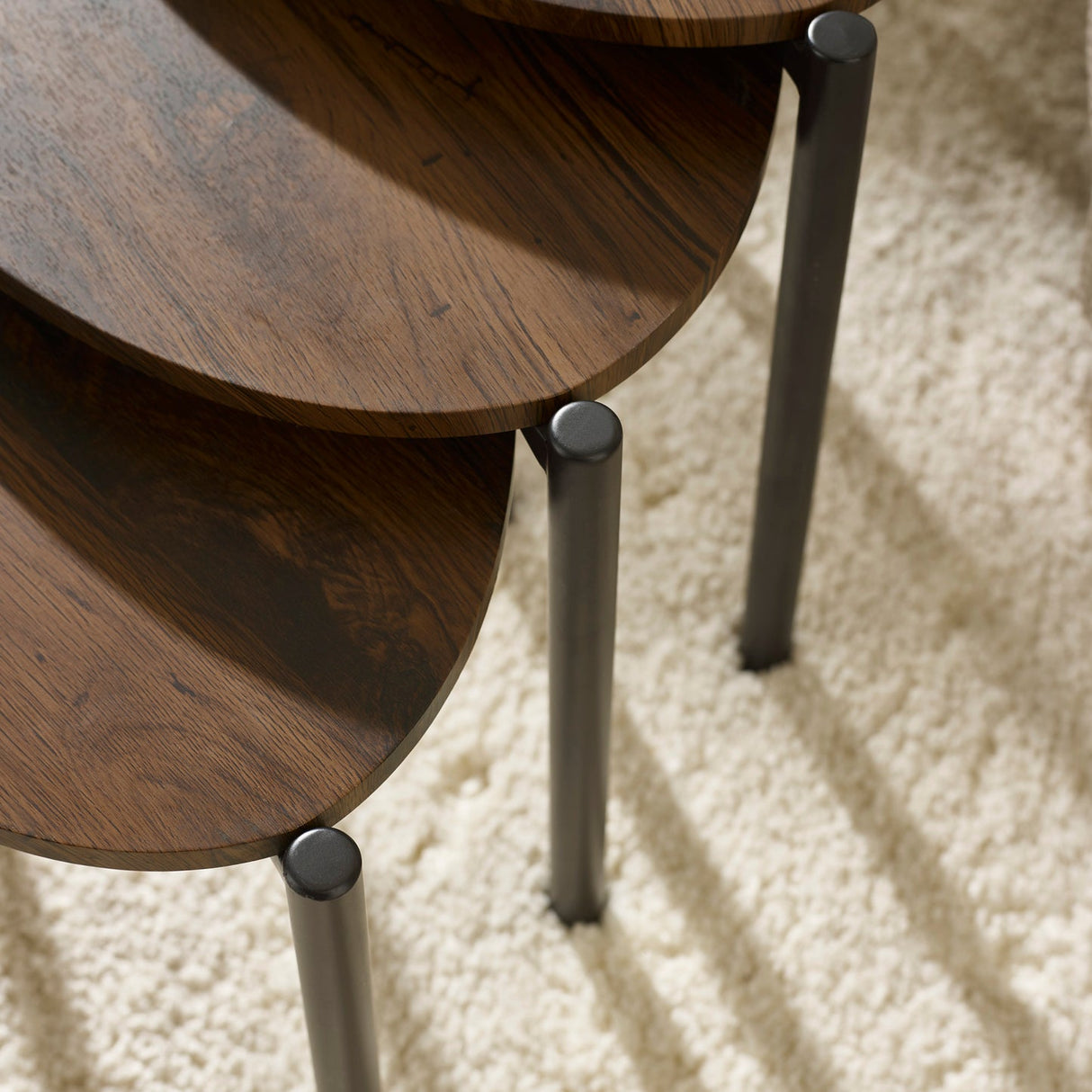 Wooden Nest Of 3 Tables Teardrop - Lorette