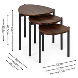 Wooden Nest Of 3 Tables Teardrop - Lorette