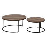 Wooden Nest Of Coffee Tables Round - Quebec