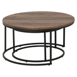Wooden Nest Of Coffee Tables Round - Quebec