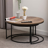 Wooden Nest Of Coffee Tables Round - Quebec
