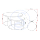 Wooden Nest Of Coffee Tables Round - Quebec