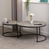 Wooden Nesting Coffee Tables Round - Athens