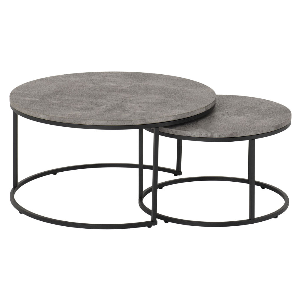 Wooden Nesting Coffee Tables Round - Athens