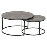 Wooden Nesting Coffee Tables Round - Athens
