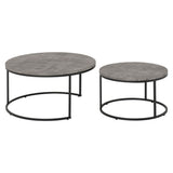 Wooden Nesting Coffee Tables Round - Athens