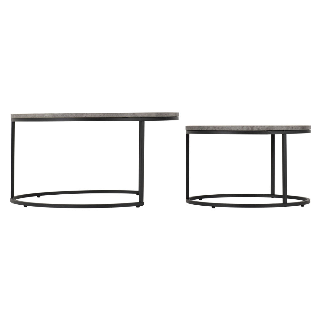 Wooden Nesting Coffee Tables Round - Athens