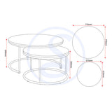 Wooden Nesting Coffee Tables Round - Athens