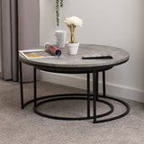 Wooden Nesting Coffee Tables Round - Athens