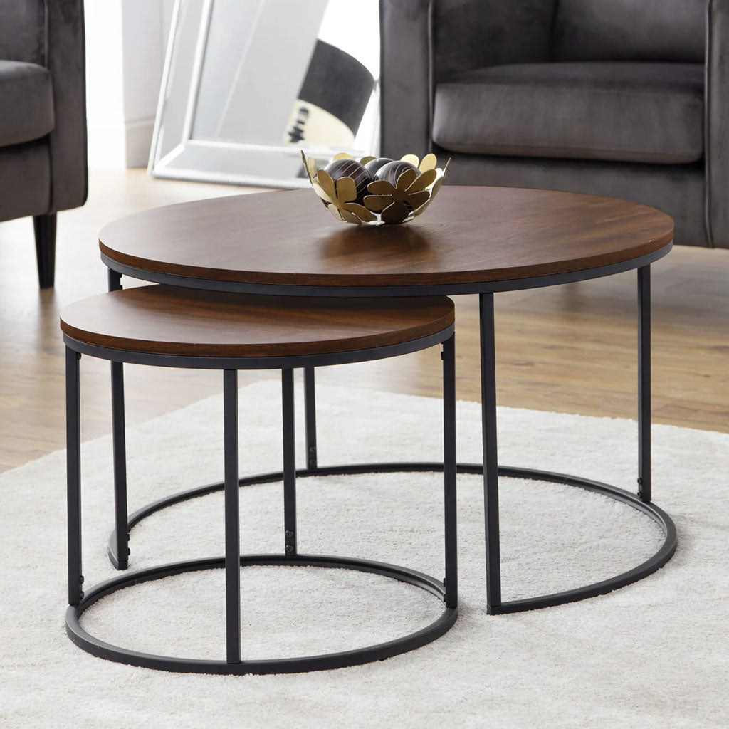 Wooden Nesting Coffee Tables Round - Bellini