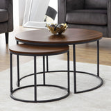Wooden Nesting Coffee Tables Round - Bellini