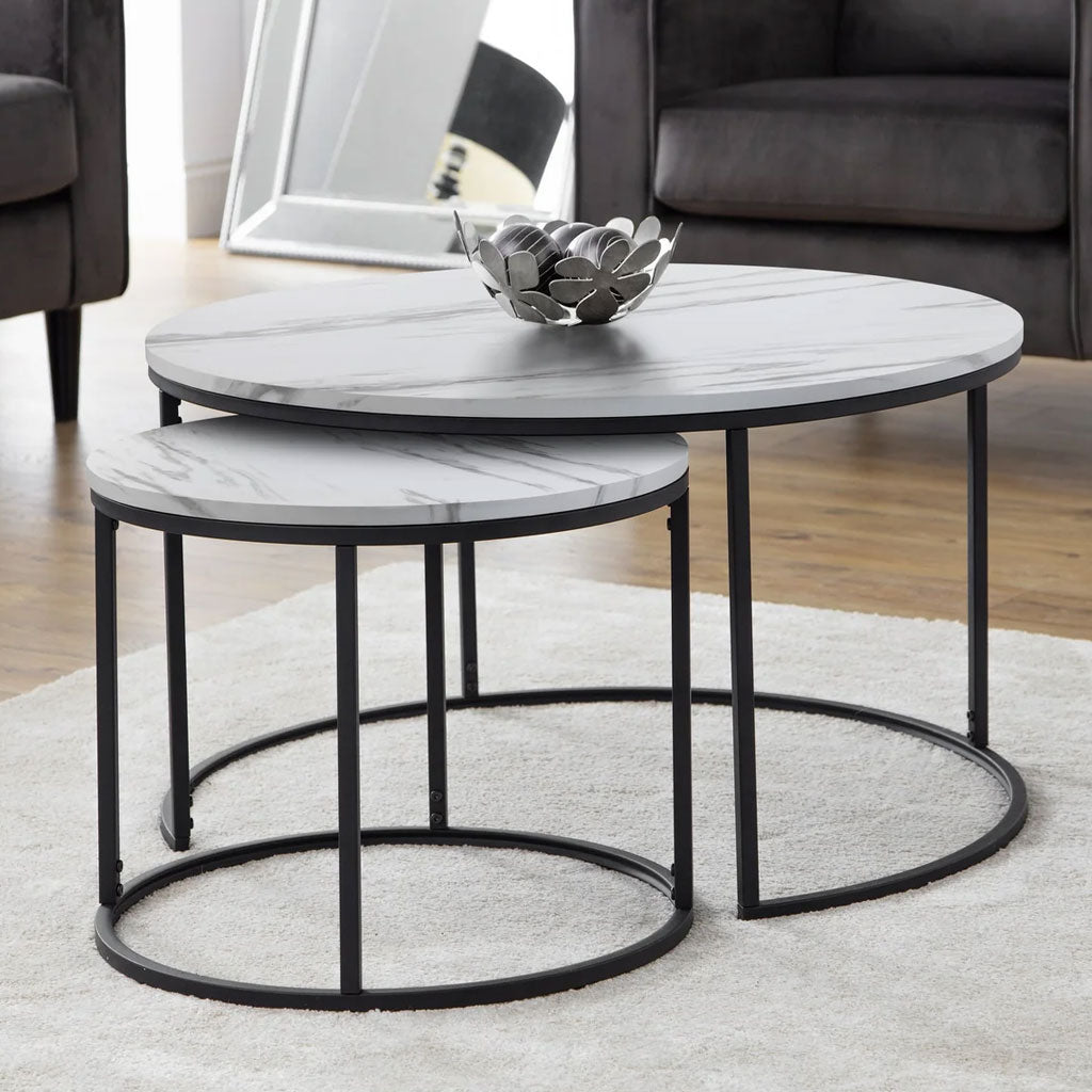 Wooden Nesting Coffee Tables Round - Bellini