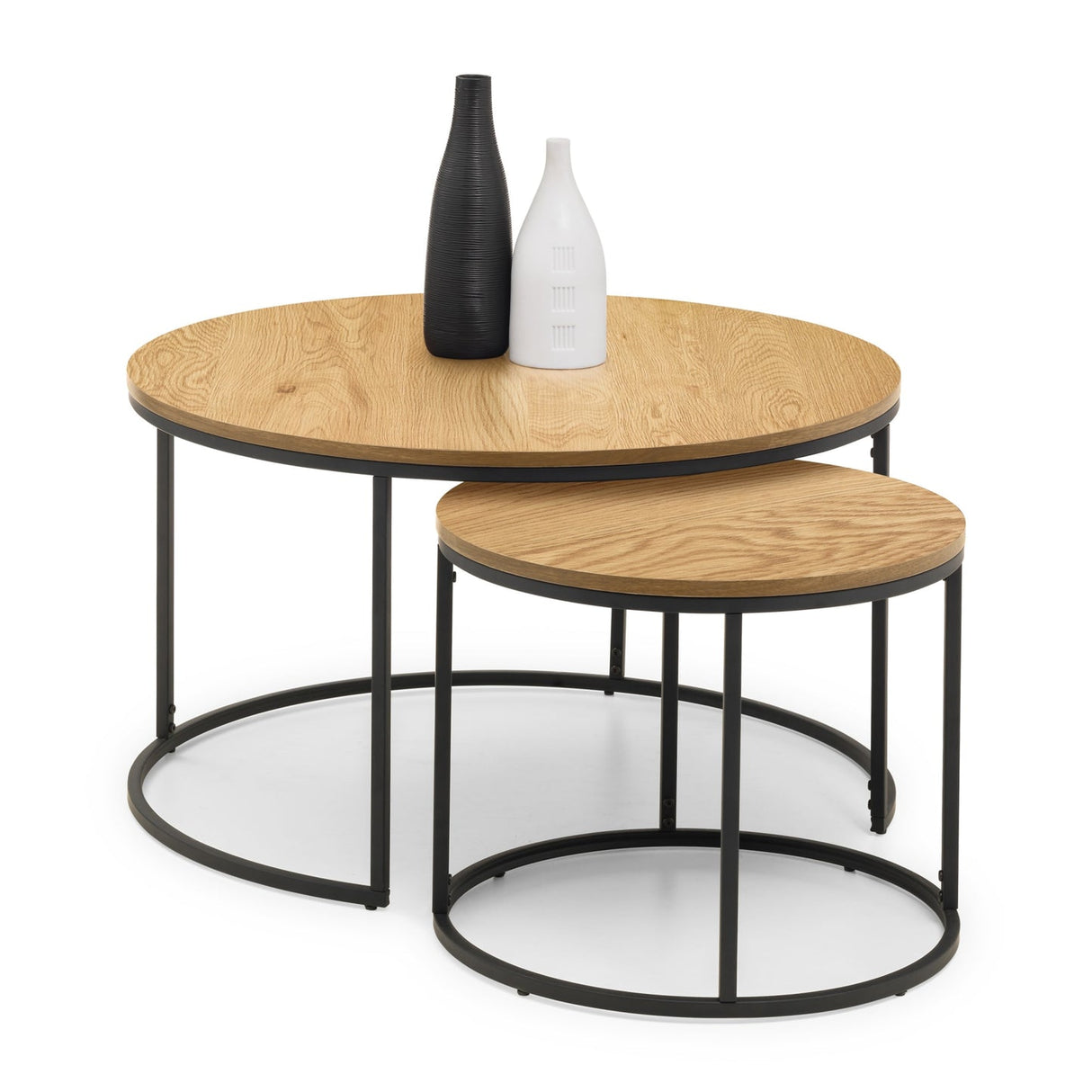 Wooden Nesting Coffee Tables Round - Bellini