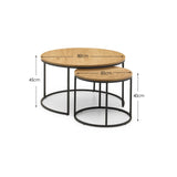 Wooden Nesting Coffee Tables Round - Bellini