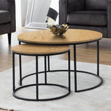 Wooden Nesting Coffee Tables Round - Bellini