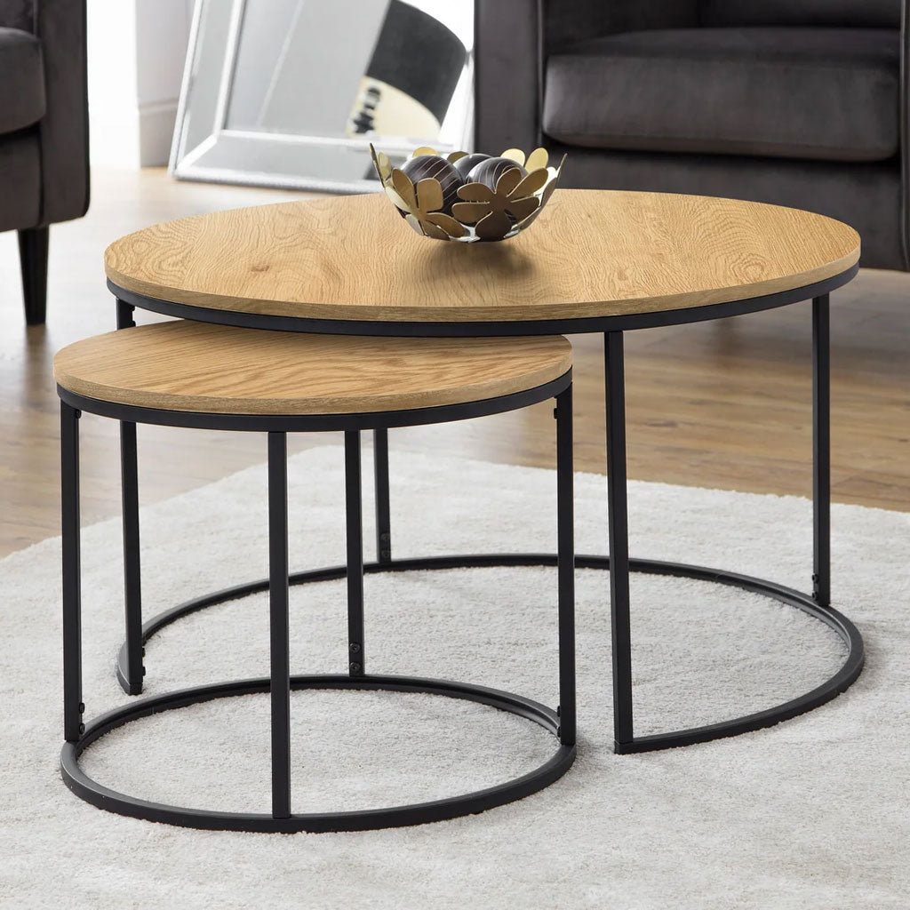 Wooden Nesting Coffee Tables Round - Bellini