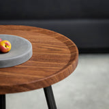 Wooden Nesting Coffee Tables Round in Set of  With Metal Legs - Velmora