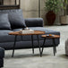 Wooden Nesting Coffee Tables Round in Set of  With Metal Legs - Velmora