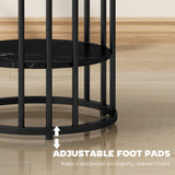 Wooden Nesting Coffee Tables Round in Set of 2 With Under Shelf - Velmora