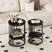 Wooden Nesting Coffee Tables Round in Set of 2 With Under Shelf - Velmora