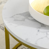Wooden Nesting Coffee Tables Round in Set of 2 - Velmora