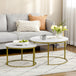 Wooden Nesting Coffee Tables Round in Set of 2 - Velmora