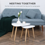 Wooden Nesting Coffee Tables in Set of 2 With Solid Wood Legs - Velmora