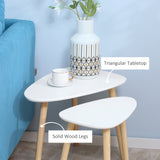 Wooden Nesting Coffee Tables in Set of 2 With Solid Wood Legs - Velmora