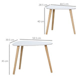 Wooden Nesting Coffee Tables in Set of 2 With Solid Wood Legs - Velmora