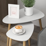 Wooden Nesting Coffee Tables in Set of 2 With Solid Wood Legs - Velmora