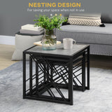 Wooden Nesting Coffee Tables Square in Set of 3 - Velmora