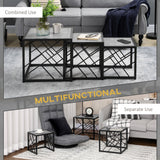 Wooden Nesting Coffee Tables Square in Set of 3 - Velmora