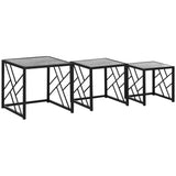 Wooden Nesting Coffee Tables Square in Set of 3 - Velmora