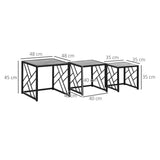 Wooden Nesting Coffee Tables Square in Set of 3 - Velmora