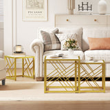 Wooden Nesting Coffee Tables Square in Set of 3 - Velmora