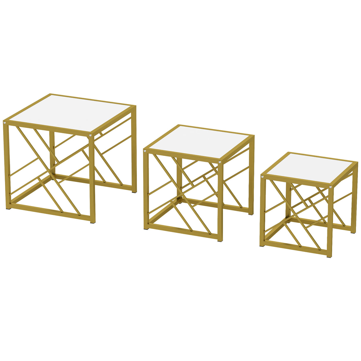 Wooden Nesting Coffee Tables Square in Set of 3 - Velmora