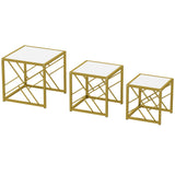 Wooden Nesting Coffee Tables Square in Set of 3 - Velmora