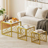 Wooden Nesting Coffee Tables Square in Set of 3 - Velmora