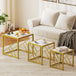 Wooden Nesting Coffee Tables Square in Set of 3 - Velmora