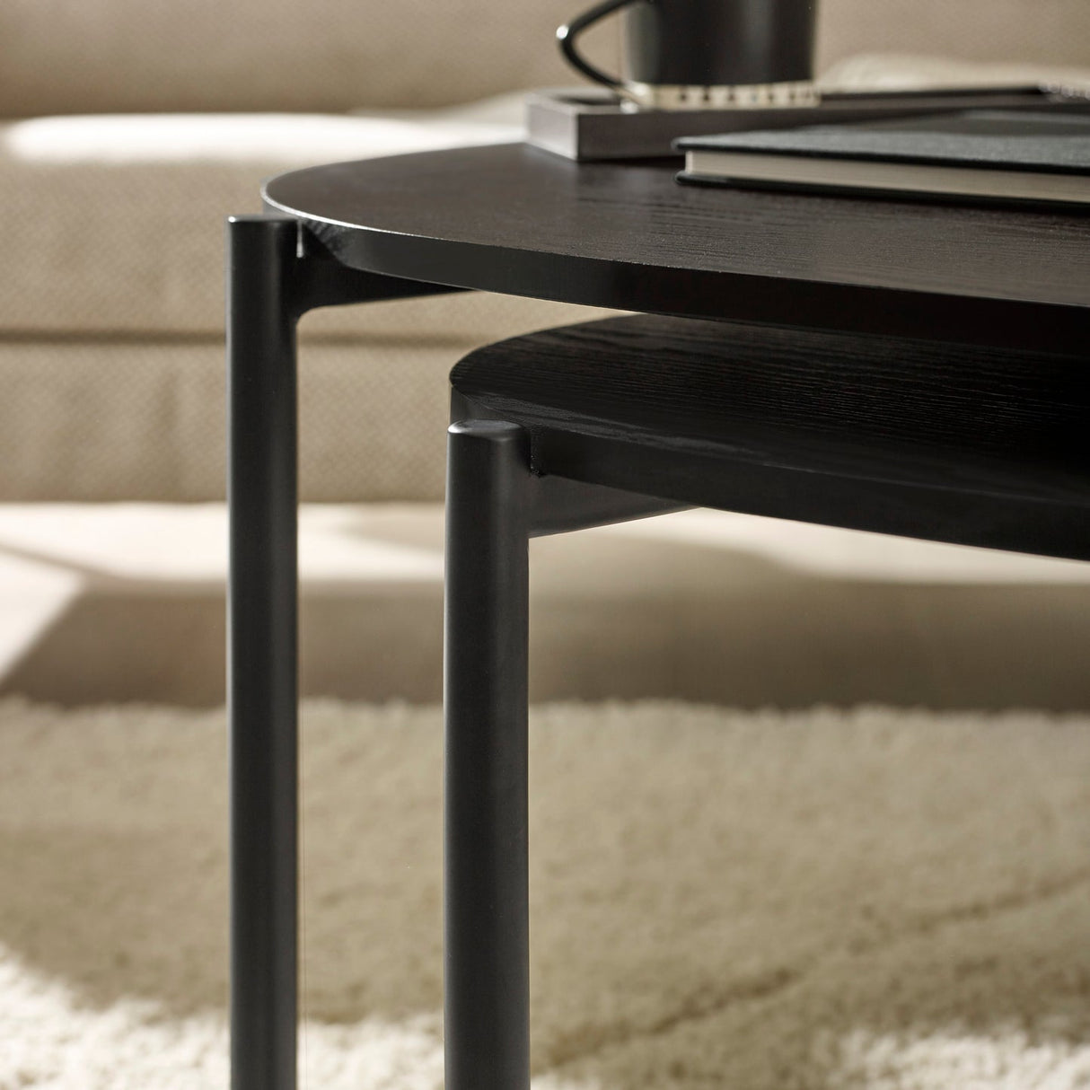 Wooden Nesting Coffee Tables Teardrop - Lorette