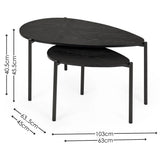 Wooden Nesting Coffee Tables Teardrop - Lorette