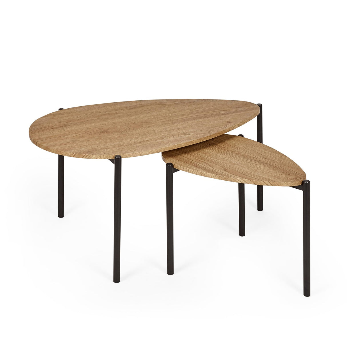 Wooden Nesting Coffee Tables Teardrop - Lorette