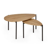 Wooden Nesting Coffee Tables Teardrop - Lorette