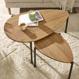 Wooden Nesting Coffee Tables Teardrop - Lorette