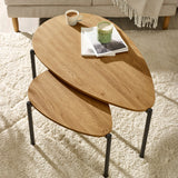 Wooden Nesting Coffee Tables Teardrop - Lorette