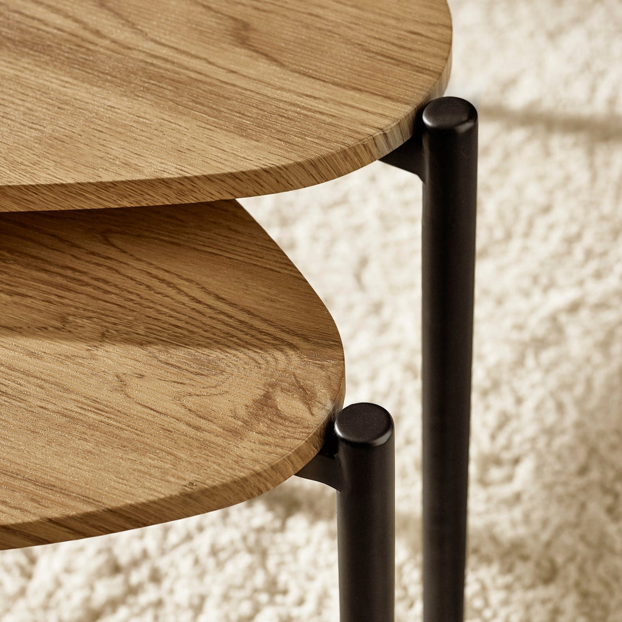 Wooden Nesting Coffee Tables Teardrop - Lorette
