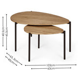 Wooden Nesting Coffee Tables Teardrop - Lorette