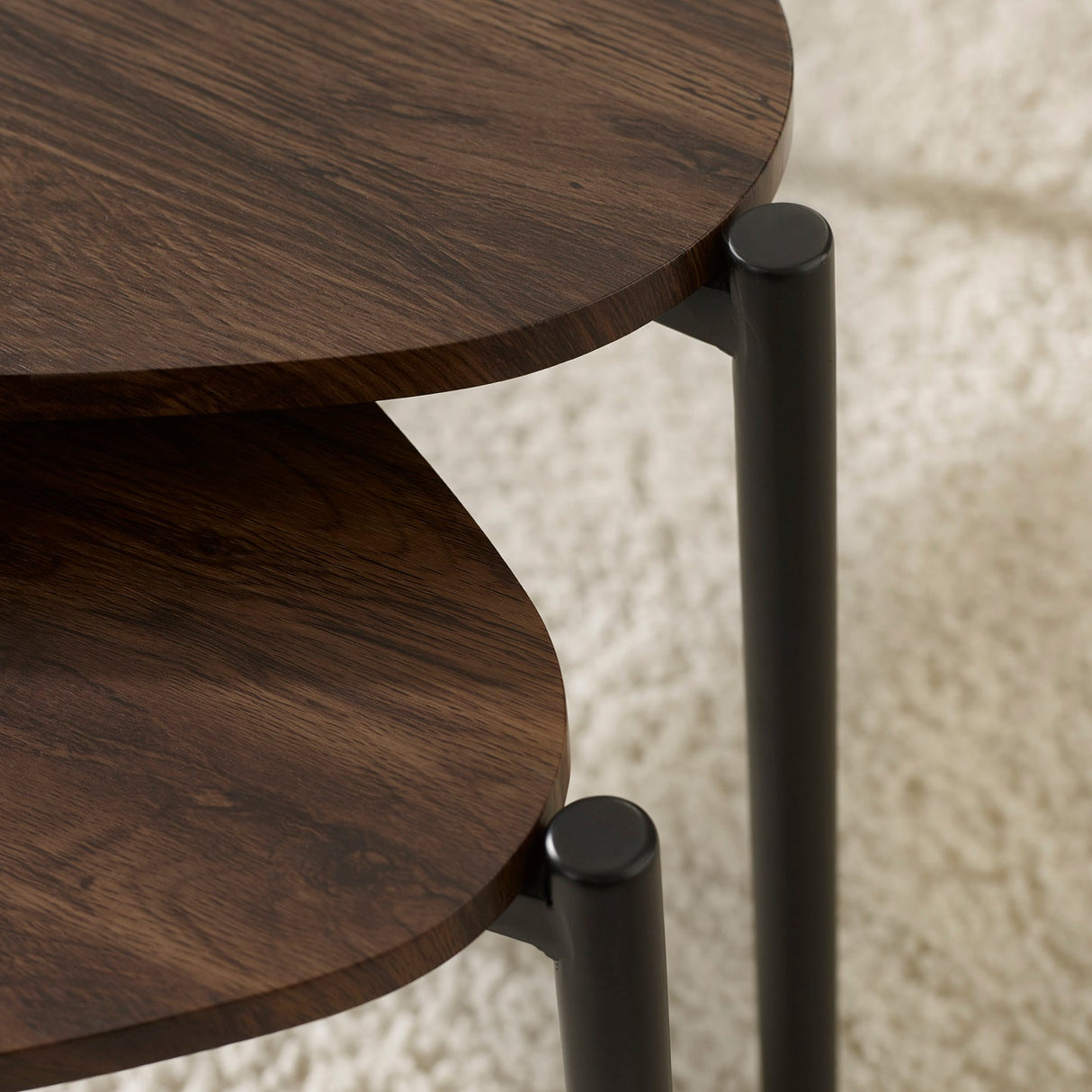 Wooden Nesting Coffee Tables Teardrop - Lorette