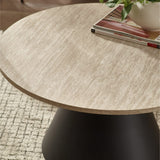 Wooden Nesting Coffee Tables With Black Metal Base - Elgon