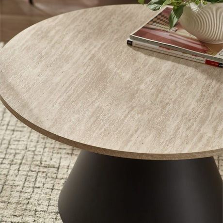 Wooden Nesting Coffee Tables With Black Metal Base - Elgon
